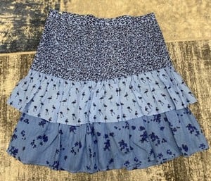 Lot 158  
            Edinburgh SR20 - Delivery Only 

                
BAUM UND PFERDGARTEN SALWA TIERED PRINTED MINI SKIRT IN BLUE VISCOSE, SIZE: NO SI...