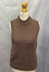 Lot 34  
            Edinburgh SR20 - Delivery Only 

                
THEORY SLEEVELESS KNITTER SWEATER IN BROWN NYLON, SIZE: INT | XS, ORIGINAL RRP £1...