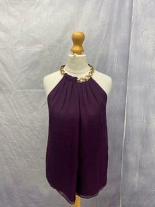 Lot 55  
            Edinburgh SR20 - Delivery Only 

                
DIANE VON FURSTENBERG CHAIN-NECK HALTER TOP IN PURPLE SILK, SIZE: P, ORIGINAL RRP...