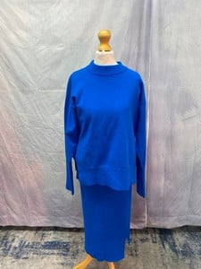 Lot 76  
            Edinburgh SR20 - Delivery Only 

                
DKNY SWEATER AND SKIRT SET IN BLUE VISCOSE, SIZE: INT | S, ORIGINAL RRP £145: LOC...
