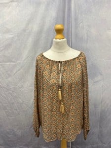 Lot 90  
            Edinburgh SR20 - Delivery Only 

                
VANESSA BRUNO DRAWSTRING TOP IN BROWN VISCOSE, SIZE: 40, ORIGINAL RRP £235: LOCAT...