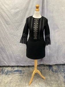 Lot 9  
            Edinburgh SR20 - Delivery Only 

                
SELF PORTRAIT LACE TRIMMED MINI DRESS IN BLACK VISCOSE, SIZE: UK 4, ORIGINAL RRP ...