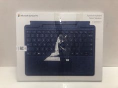 Lot 12  
            Edinburgh SR33 - Delivery Only 

                
MICROSOFT SURFACE PRO SIGNATURE COMPUTER KEYBOARD WITH PEN SLOT, SAPPHIRE UK LAYO...