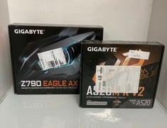 Lot 192  
            Edinburgh SR33 - Delivery Only 
                
GIGABYTE A520M K V2 MOTHERBOARD + GIGABYTE Z790 EAGLE AX GAMING MOTHERBOARD: LOCA...