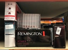 Lot 213  
            Edinburgh SR33 - Delivery Only 
                
QUANTITY OF HEALTH & BEAUTY ITEMS TO INCLUDE REMINGTON POWER DRY 2000 HAIR DRYER:...