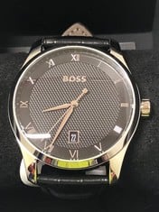 Lot 269  
            Edinburgh SR33 - Delivery Only 

                
BOSS THREE HAND QUARTZ MOVEMENT WATCH FOR MEN PRINCIPLE COLLECTION WITH BLACK LEA...