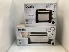 Lot 301  
            Edinburgh SR33 - Delivery Only 
                
DUALIT 2 SLICE LONG SLOT TOASTER | 2KW | PERFECT FOR ARTISAN BREADS | POLISHED WI...