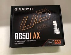 Lot 306  
            Edinburgh SR33 - Delivery Only 
                
GIGABYTE B650I AX MOTHERBOARD - SUPPORTS AMD AM5 CPUS, 5+2+1 PHASES DIGITAL VRM, ...