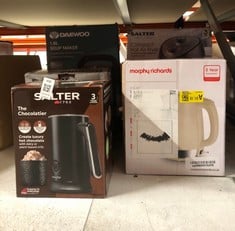 Lot 408  
            Edinburgh SR33 - Delivery Only 

                
QUANTITY OF KITCHEN & APPLIANCES ITEMS TO INCLUDE SALTER THE CHOCOLATIER HOT CHOC...