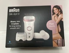 Lot 494  
            Edinburgh SR33 - Delivery Only 

                
BRAUN SILK-EPIL 9 EPILATOR HAIR REMOVAL, INCLUDES FACIAL CLEANSING BRUSH HIGH FRE...