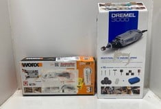 Lot 495  
            Edinburgh SR33 - Delivery Only 

                
DREMEL 3000 ROTARY TOOL 130 W, MULTI TOOL + WORX CORDLESS OSCILLATING TOOL:LOCATI...