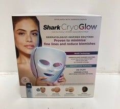 Lot 528  
            Edinburgh SR33 - Delivery Only 

                
SHARK CRYOGLOW LED FACE MASK WITH UNDER-EYE COOLING, ANTI-AGEING & BLEMISH REPAIR...