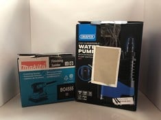 Lot 53  
            Edinburgh SR33 - Delivery Only 

                
BO4555 PALM SANDER 200W 240V + DRAPER 400W PORTABLE SUBMERSIBLE WATER PUMP |MAX F...