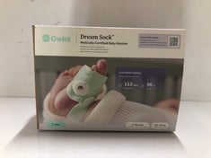 Lot 583  
            Edinburgh SR33 - Delivery Only 

                
OWLET DREAM SOCK® - SMART BABY MONITOR - TRACK LIVE PULSE (HEART) RATE, OXYGEN IN...