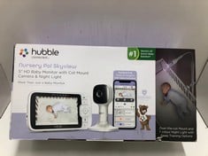 Lot 598  
            Edinburgh SR33 - Delivery Only 

                
HUBBLE CONNECTED NURSERY PAL SKYVIEW SMART VIDEO BABY MONITOR WIFI CAMERA WITH 5"...