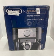 Lot 99  
            Edinburgh SR33 - Delivery Only 
                
DELONGHI STILOSA  ESPRESSO MACHINE: LOCATION - A RACK