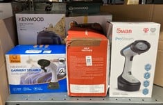 Lot 196  
            Edinburgh SR33 - Delivery Only 
                
QUANTITY OF KITCHEN & APPLIANCES ITEMS TO INCLUDE SWAN SI12022N PORTABLE GARMENT ...