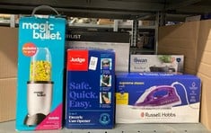 Lot 197  
            Edinburgh SR33 - Delivery Only 
                
QUANTITY OF KITCHEN & APPLIANCES ITEMS TO INCLUDE JUDGE ELECTRICALS 3-IN-1 AUTOMA...