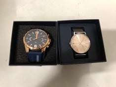 Lot 234  
            Edinburgh SR33 - Delivery Only 
                
TOMMY HILFIGER LEATHER STRAP BRONZE OUTLINE, NAVY FACE + TOMMY HILFIGER STAINLESS...