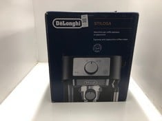 Lot 335  
            Edinburgh SR33 - Delivery Only 

                
DE'LONGHI STILOSA EC260.BK, TRADITIONAL BARISTA PUMP ESPRESSO COFFEE MACHINE, BLA...