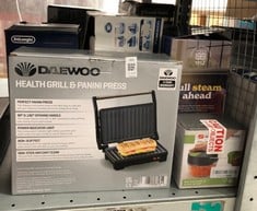 Lot 366  
            Edinburgh SR33 - Delivery Only 

                
QUANTITY OF ITEMS TO INCLUDE DAEWOO HEALTH GRILL & PANINI PRESS, 750W ELECTRIC NO...