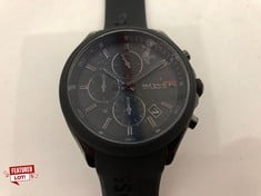 Lot 43  
            Edinburgh SR33 - Delivery Only 
                
MENS BOSS WATCH BLACK STRAP WITH BLACK FACE ORIGINAL RRP £200: LOCATION - TOP 50