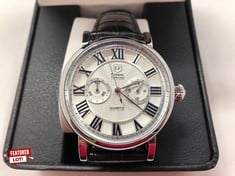 Lot 5  
            Edinburgh SR33 - Delivery Only 

                
MENS ERNEST FERDINAND WATCH – FUNCTIONING SUB DIALS – LEATHER STRAP – GLASS EXHIB...