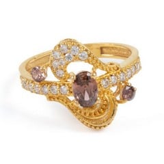 Lot 111  
            Nottingham Luxury Room - Delivery Only 

                
22ct Yellow Gold Pink and Clear Stone Fancy Ring, Size P, 4.4g.  Auction Guide: £...