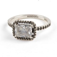 Lot 134  
            Nottingham Luxury Room - Delivery Only 

                
Pandora Clear Stone with Halo and Shoulders Ring, Size M, 3.2g. (VAT Only Payable...