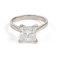 Lot 17  
            Nottingham Luxury Room - Delivery Only 

                
18ct White Gold 2.59ct Laboratory Grown Princess-cut Diamond Ring, Size N, 4.1g. ...
