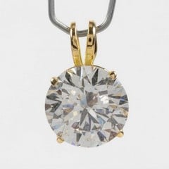 Lot 32  
            Nottingham Luxury Room - Delivery Only 

                
18K Yellow 3.61ct Laboratory Grown Round Brilliant-cut Diamond Pendant, 1.6g. Col...