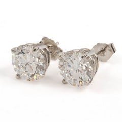 Lot 39  
            Nottingham Luxury Room - Delivery Only 

                
Platinum 950 4.00ct total Laboratory Grown Round Brilliant-cut Stud Earrings, 2.7...
