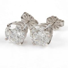 Lot 43  
            Nottingham Luxury Room - Delivery Only 

                
Platinum 950 3.02ct Total Laboratory Grown Round Brilliant-cut Diamond Stud Earri...