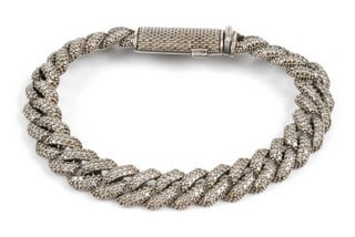 Lot 51  
            Nottingham Luxury Room - Delivery Only 

                
9ct White Gold Diamond Pavé Set Bracelet, 17.5cm, 22.8g.  Auction Guide: £500-£70...