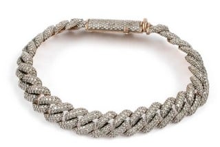 Lot 53  
            Nottingham Luxury Room - Delivery Only 

                
9ct White and Rose Gold Diamond Pavé Set Bracelet, 17.5cm, 22.3g.  Auction Guide:...