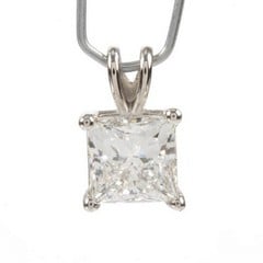 Lot 54  
            Nottingham Luxury Room - Delivery Only 

                
Platinum 950 2.02ct Laboratory Grown Round Princess-cut Diamond Pendant, 2g. Colo...