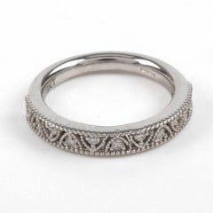 Lot 62  
            Nottingham Luxury Room - Delivery Only 

                
9ct White Gold 0.15ct Diamond Half Eternity Ring, Size I, 2.9g.  Auction Guide: £...