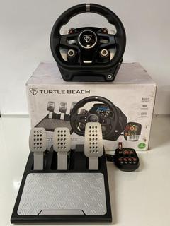 Lot 134  
            Birmingham Tech  - Parcel Delivery Only 

                
TURTLEBEACH VELOCITY ONE RACE RACING WHEEL AND PEDAL (ORIGINAL RRP - £629) IN BLA...