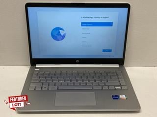 Lot 16  
            Birmingham Tech  - Parcel Delivery Only 

                
HP 14S-DQ5010SA 512GB LAPTOP (ORIGINAL RRP - £599) IN SILVER. (CHARGING CABLE, BO...