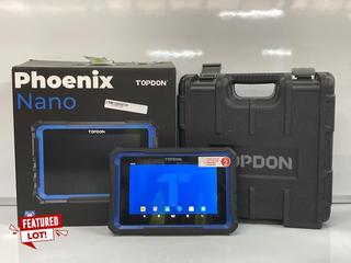 Lot 2  
            Birmingham Tech  - Parcel Delivery Only 

                
TOPDON PHOENIX NANO CAR DIAGNOSTIC TOOL (ORIGINAL RRP - £700) IN BLACK AND BLUE. ...