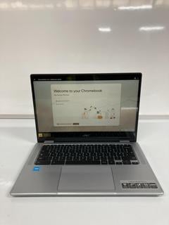 Lot 81  
            Birmingham Tech  - Parcel Delivery Only 

                
ACER CHROMEBOOK SPIN 314 64GB LAPTOP IN PURE SILVER.. INTEL (R) CELERON (R) PROCE...