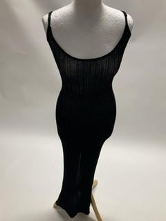 Lot 100  
            Birmingham Premium - Parcel Delivery Only 
                
SKIMS SHEER KNIT MIDI DRESS (SIZE XXS) COLOUR (ONYX) ORIGINAL RRP £158