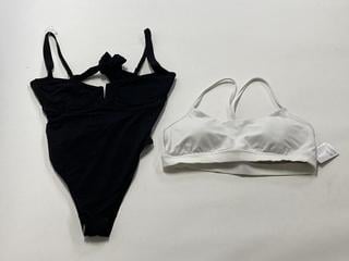 Lot 172  
            Birmingham Premium - Parcel Delivery Only 

                
LULULEMON WHITE BRA (SIZE 12) AND MONDAY SWIMWEAR BLACK BODYSUIT (SIZE 12) (TOTAL...