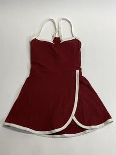 Lot 182  
            Birmingham Premium - Parcel Delivery Only 

                
RED AND WHITE CONTRAST WRAP SKIRT (SIZE XS) AND PEACHY DEN HALTER TOP (SIZE S) TO...