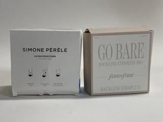 Lot 193  
            Birmingham Premium - Parcel Delivery Only 

                
SIMONE PERELE MULTIWAY BRA AND GO BARE BACKLESS STRAPLESS BRA (SIZE S/M) TOTAL OR...