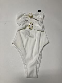 Lot 234  
            Birmingham Premium - Parcel Delivery Only 

                
2 X 4TH & RECKLESS RAYA BANDEAU CUT -OUT SWIMSUIT WHITE (SIZE UK 8) TOTAL ORIGINA...
