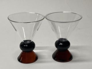 Lot 288  
            Birmingham Premium - Parcel Delivery Only 

                
2 X SOPHIE LOU JACOBSEN THE TOTEM GLASS BLUE & AMBER (142ML) TOTAL ORIGINAL RRP £210