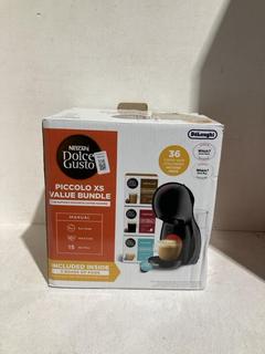 Lot 108  
            Birmingham SR107 - Parcel Delivery Only 
                
DELONGHI NESCAFE DOLCE GUSTO PICCOLO XS VALUE BUNDLE