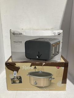 Lot 124  
            Birmingham SR107 - Parcel Delivery Only 
                
2 X SWAN KITCHEN PRODUCTS TO INCLUDE RETRO CROCKPOT COOKER