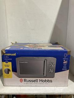 Lot 145  
            Birmingham SR107 - Parcel Delivery Only 
                
RUSSELL HOBBS 20 L MICROWAVE OVEN MODEL RHM2061S-AG